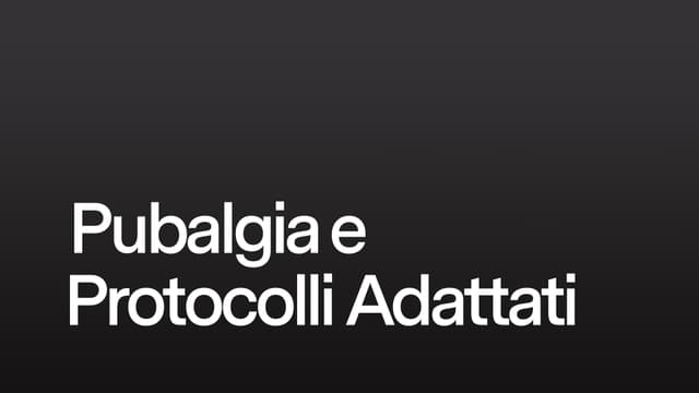 Pubalgia e Protocolli Adattati