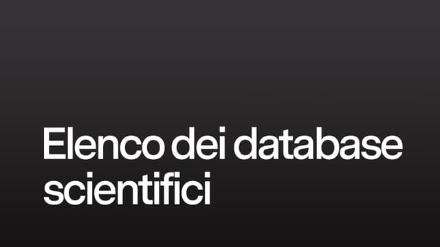 Elenco dei database scientifici