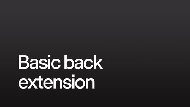 Basic back extension