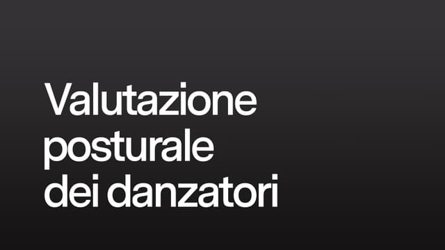 Valutazione posturale dei danzatori