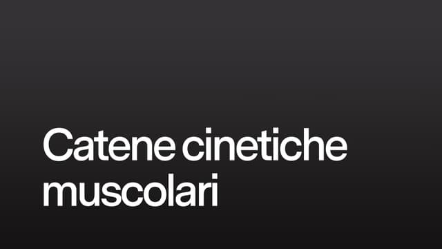 Catene cinetiche muscolari