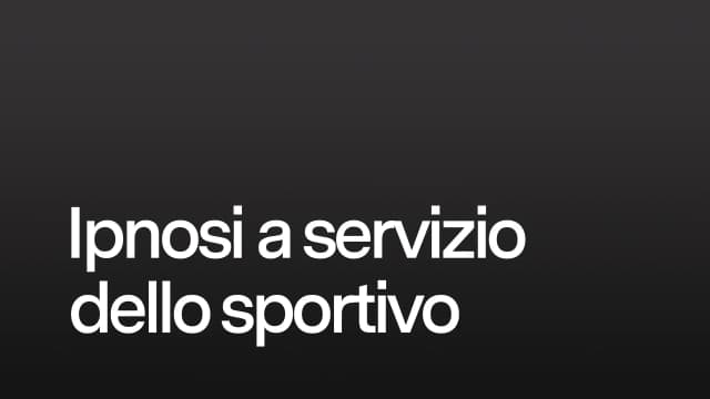 Ipnosi a servizio dello sportivo