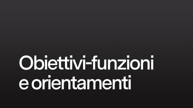 Obiettivi-funzioni e orientamenti