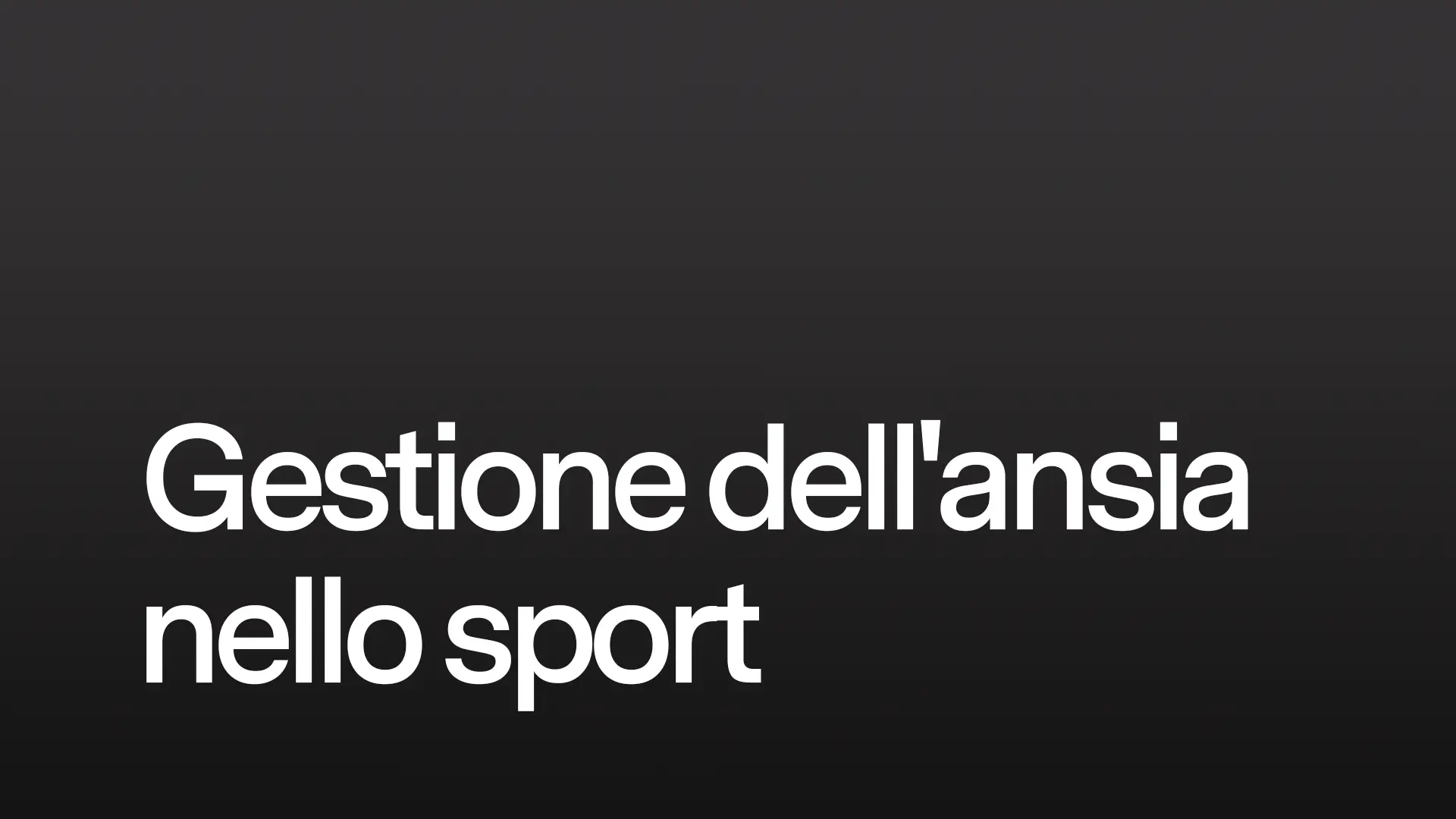 Gestione dell'ansia nello sportivo