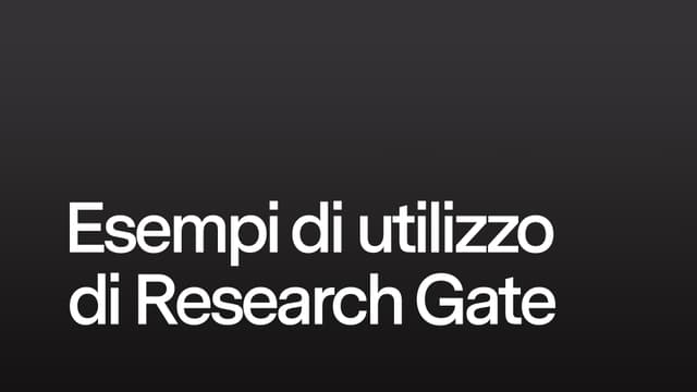 Esempi di utilizzo di Research Gate