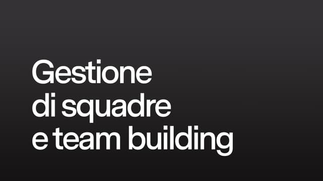 Gestione di Squadre e Team Building