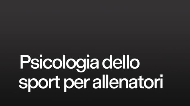 Psicologia dello sport per allenatori