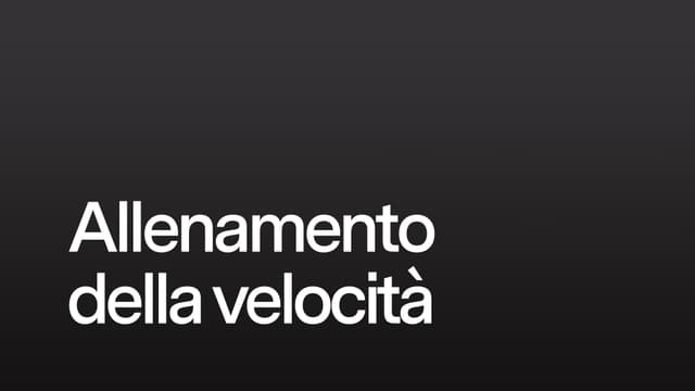 Allenamento della Velocità