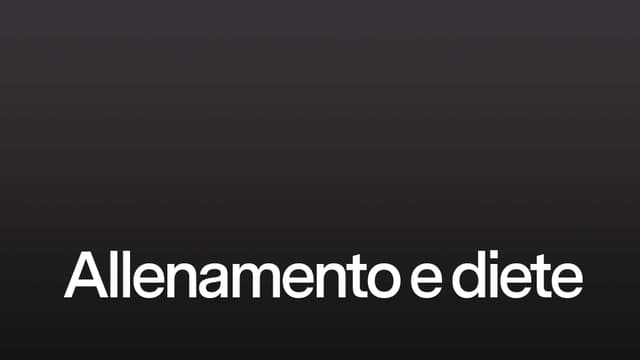 Allenamento e diete