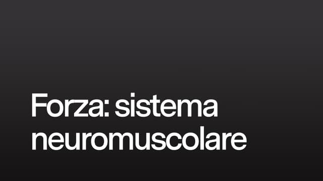 Forza: sistema neuromuscolare