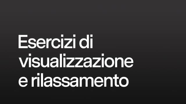 Esercizi di visualizzazione e rilassamento nello sport